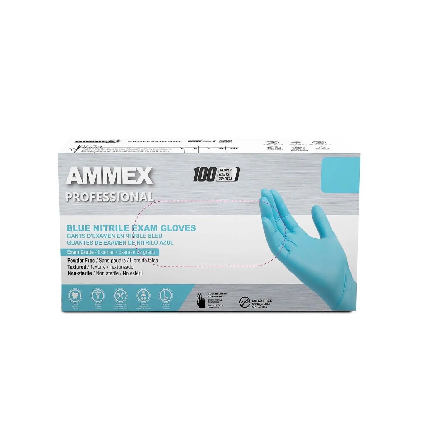 AMMEX® PROFESSIONAL PF NITRILE GLOVES (BLUE)