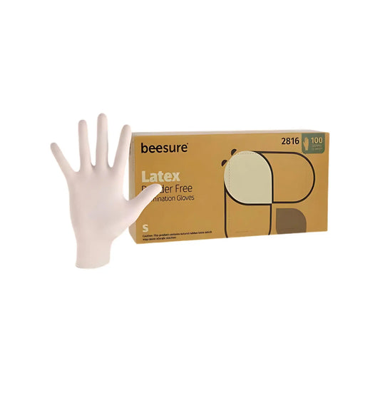 BEESURE® POWDER FREE LATEX GLOVES (WHITE)