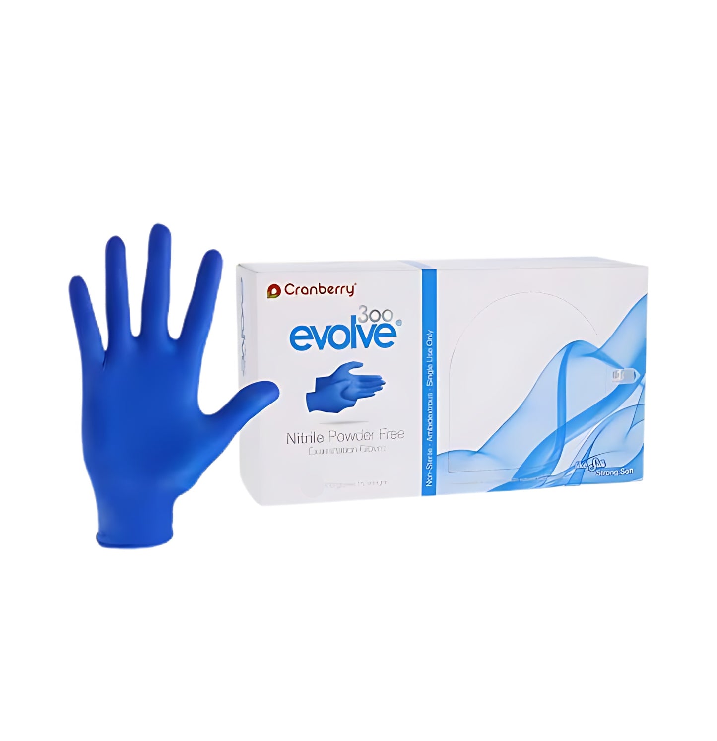 Box of Cranberry Evolve® 300 Powder Free Nitrile Exam Gloves, 300 Count, Royal Blue Glove