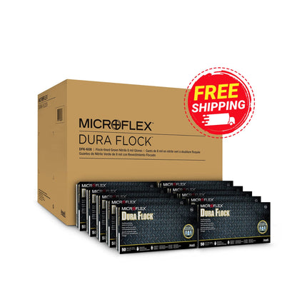 MICROFLEX® DFK-608L DURA FLOCK™ LINED 8 MIL NITRILE GLOVES (CASE) Discounted Gloves™