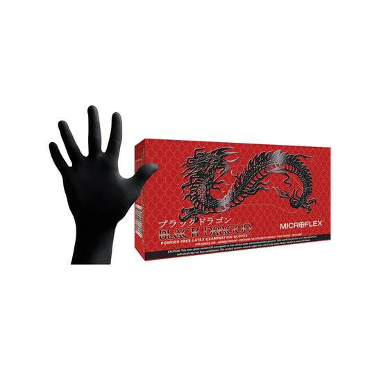 MICROFLEX® BLACK DRAGON® BD-100L LATEX GLOVES (BLACK)