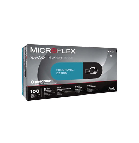 MICROFLEX® MIDKNIGHT™ TOUCH 93-732 NITRILE GLOVES (BLACK)