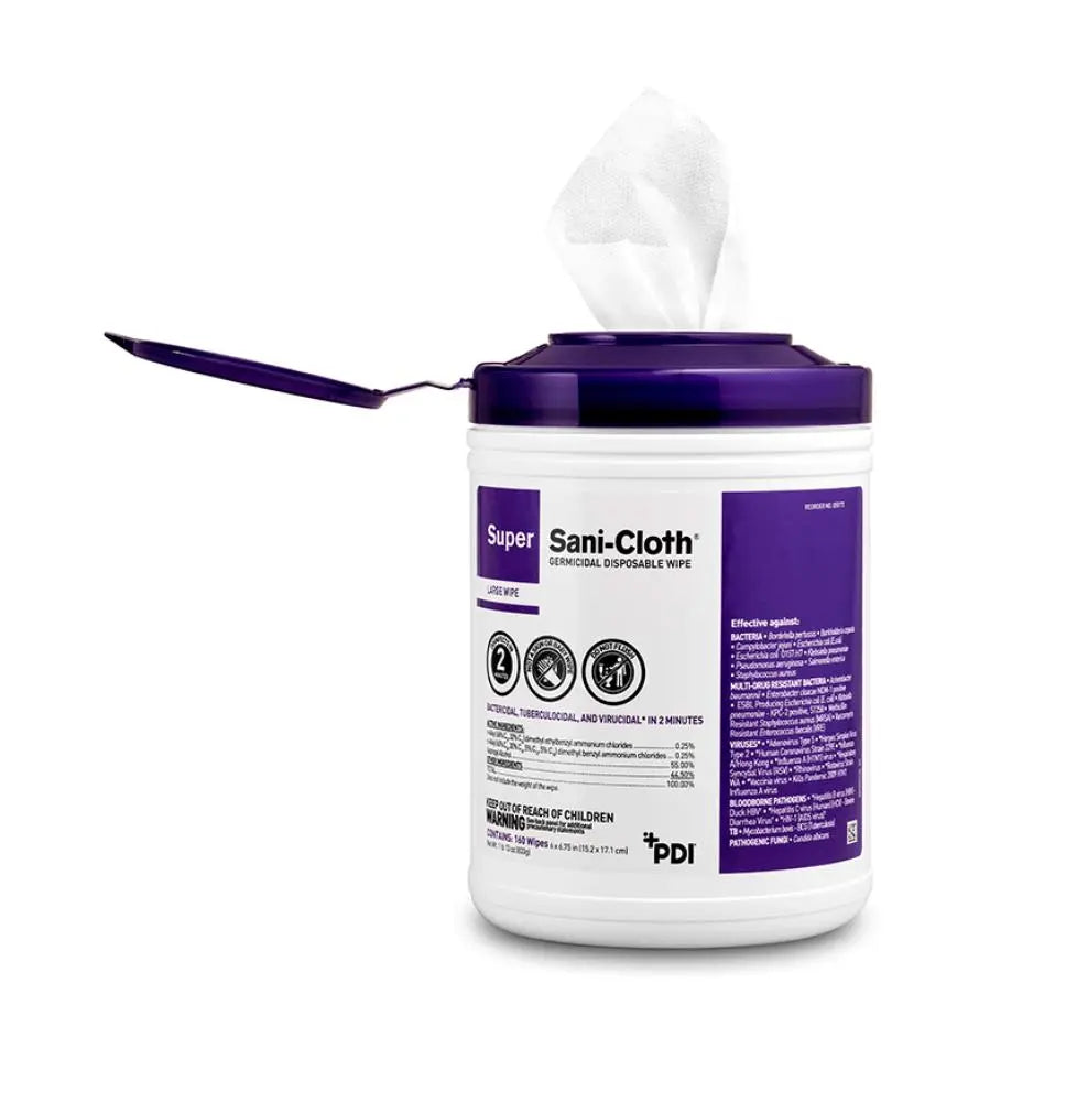 PDI SUPER SANI-CLOTH® SURFACE DISINFECTANT, GERMICIDAL WIPE, 160 CT