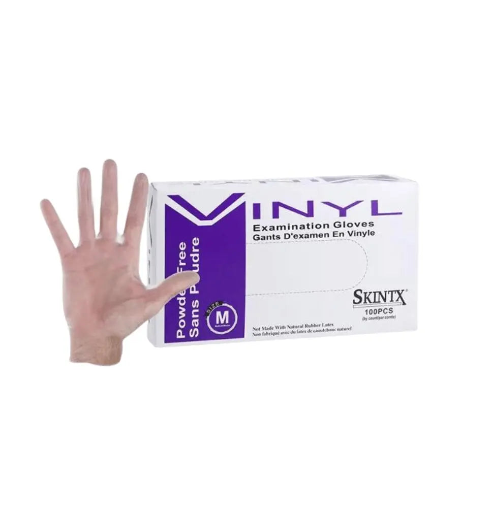 SKINTX VINYL EXAM GLOVES NON-STERILE (CLEAR)